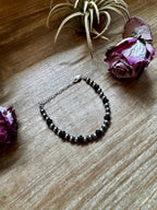 Black Onyx & Sterling Silver Pearl Bracelet – 5mm