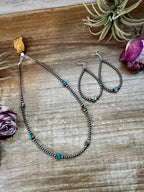 Mixed Turquoise & Spiny Oyster Teardrop Earrings – Sterling Silver Pearls