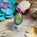 Mj Ring - Sterling Silver Green Turquoise Adjustable
