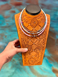Pink Mojave, Turquoise & Pink Shell 3-Piece Necklace Stack