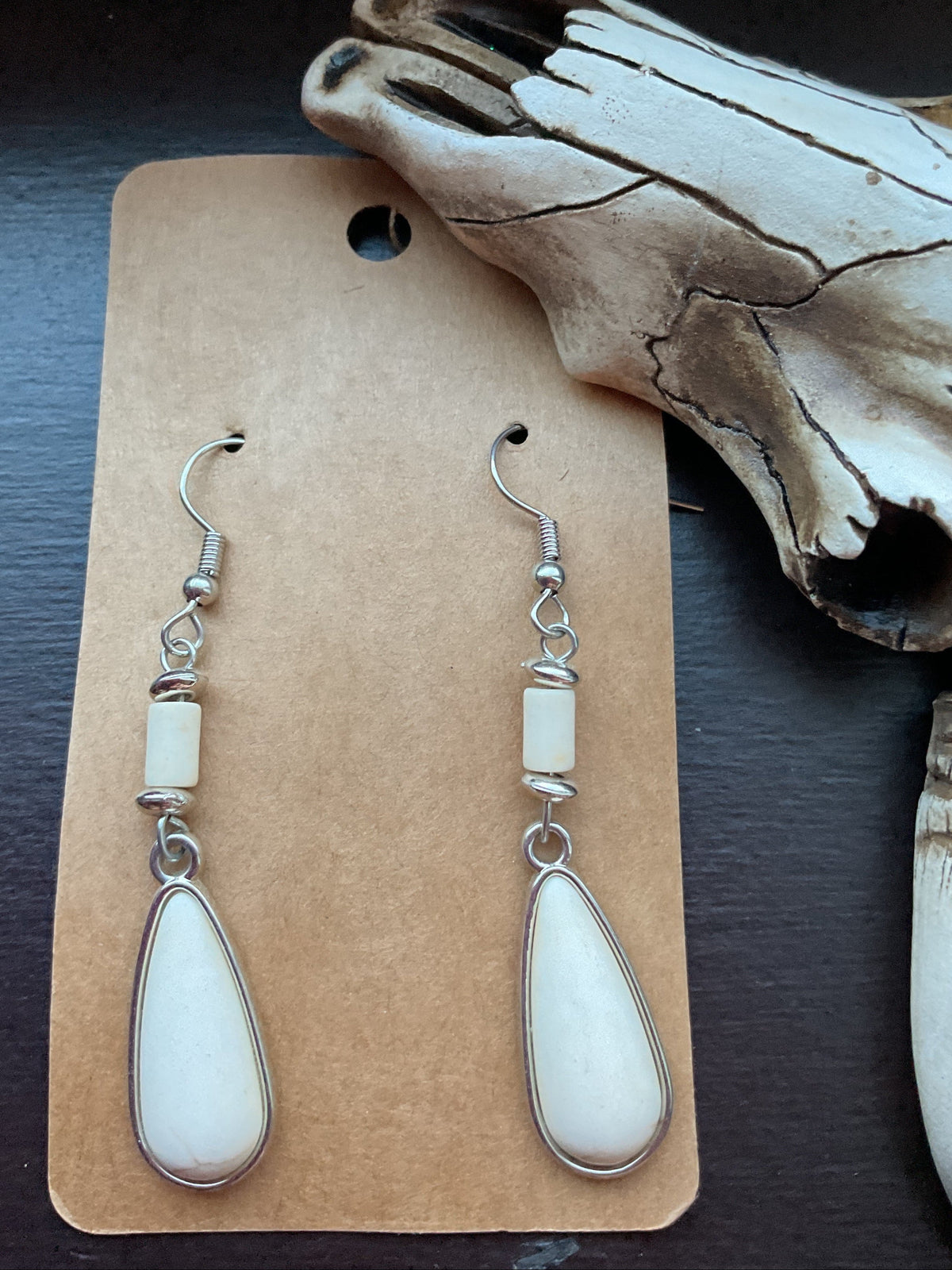 Vintage White Dangle Earrings