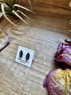 Mini Inlay Earrings – Kingman Turquoise – Sterling Silver – Zuni Made