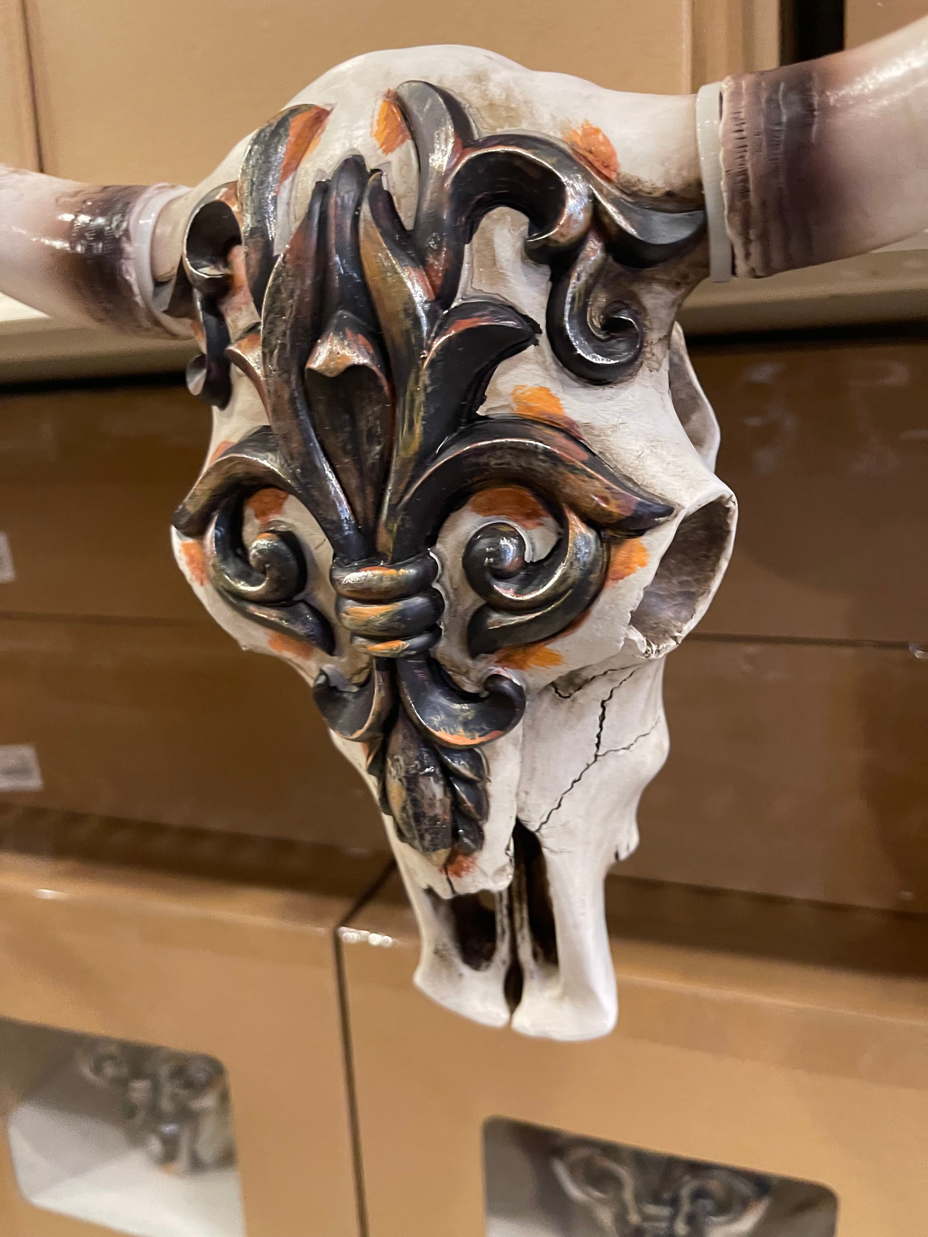 Fleur de Lys Cowskull Wall Decor