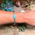 121 Sterling Silver Kingman Turquoise Stamped Stacking Cuff by Jason Ogg