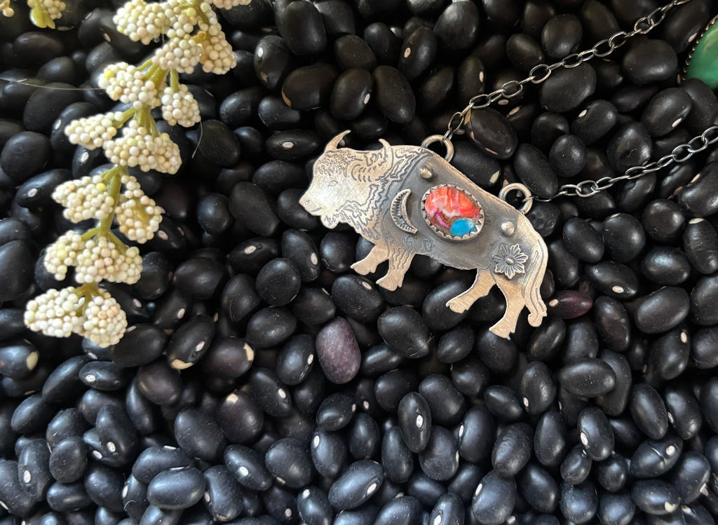 Pink Dahlia 20” Buffalo Necklace