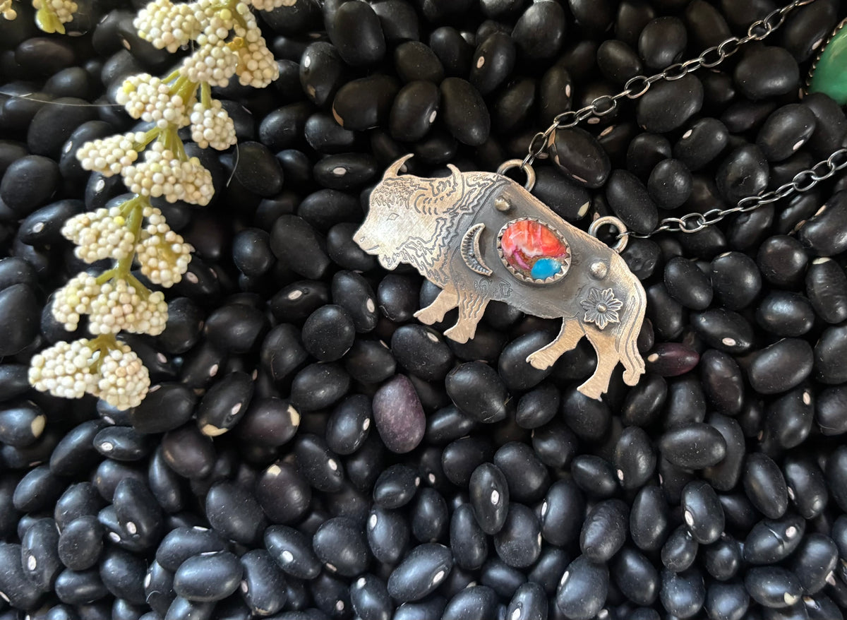 Pink Dahlia 20” Buffalo Necklace