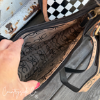 Brim Checkered Leather Conceal Carry Purse