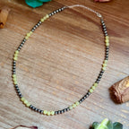 18-Inch Lemon Jade & Sterling Silver Pearl Necklace
