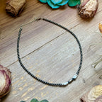 White Buffalo Nugget & Sterling Silver Torpedo Necklace