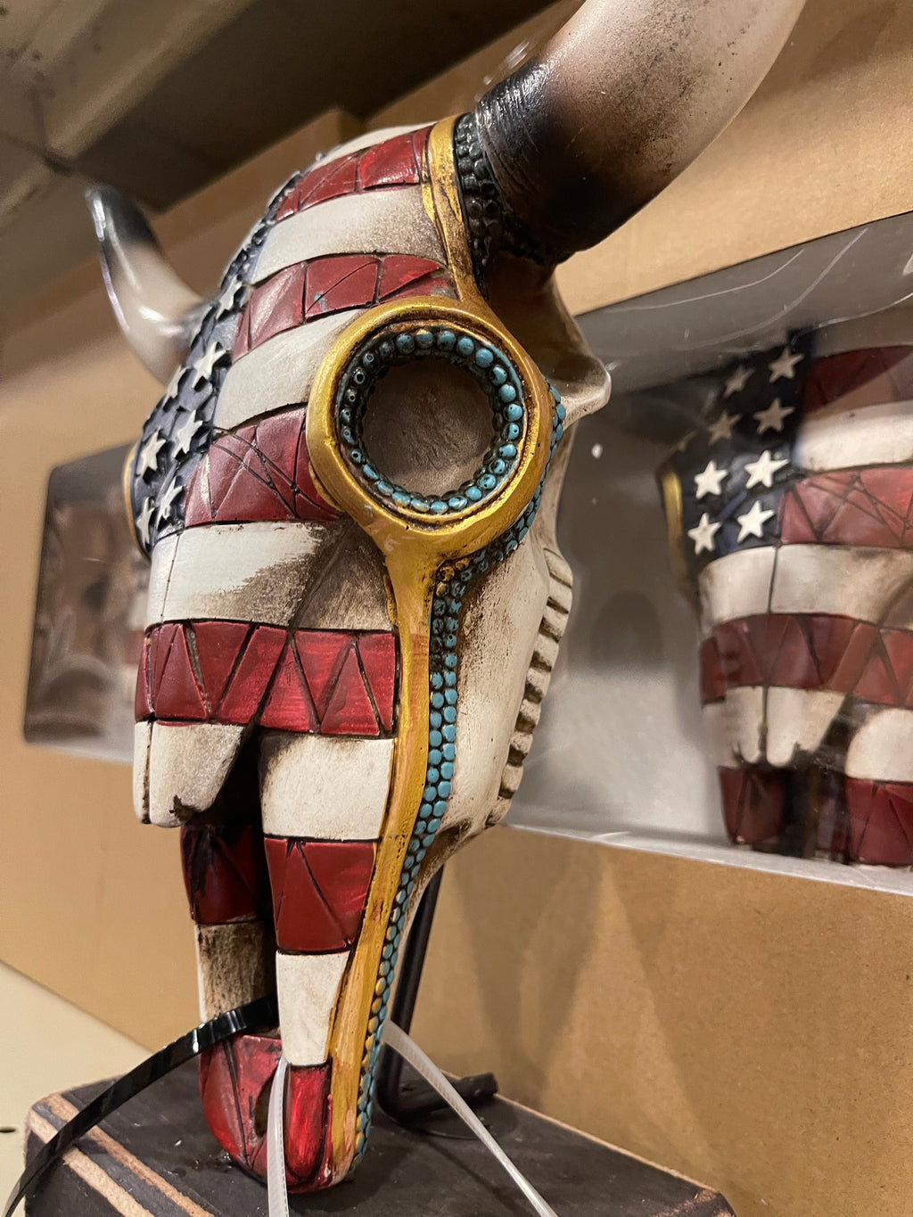 Americana US Cowskull Statue