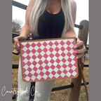 Cowgirl Candy Checkered Leather Purse with Wristlet