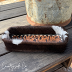 Tooled Leather & Cowhide Tray