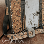 Panhandle Tooled Leather Cowhide Conceal Carry Tote, Computer Bag