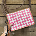 Cowgirl Candy Checkered Leather Purse with Wristlet