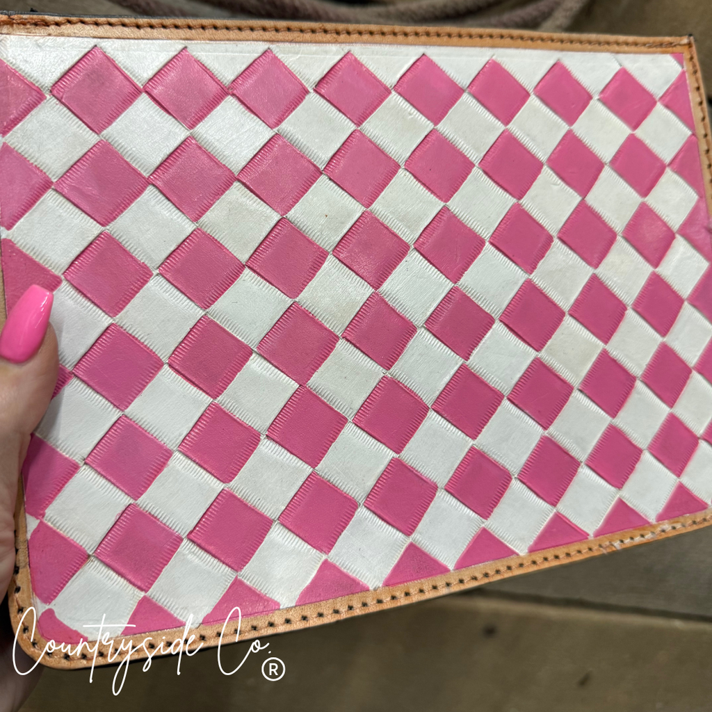 Cowgirl Candy Checkered Leather Purse with Wristlet