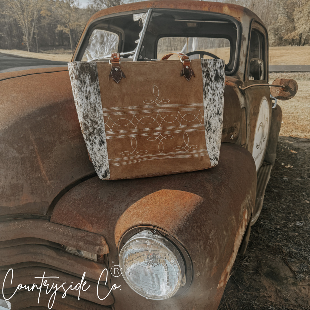 Durango Cowhide Boot Stitch Carry All Overnight Bag