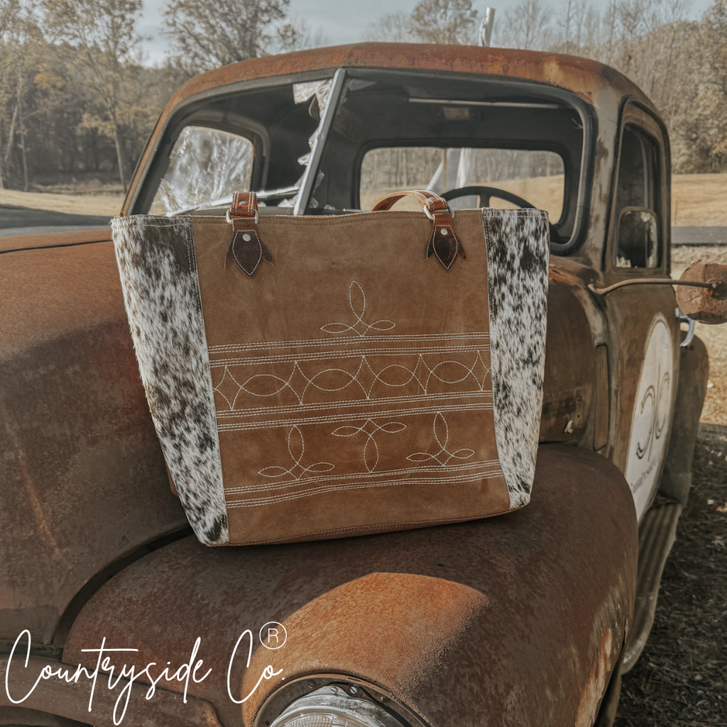 Durango Cowhide Boot Stitch Carry All Overnight Bag