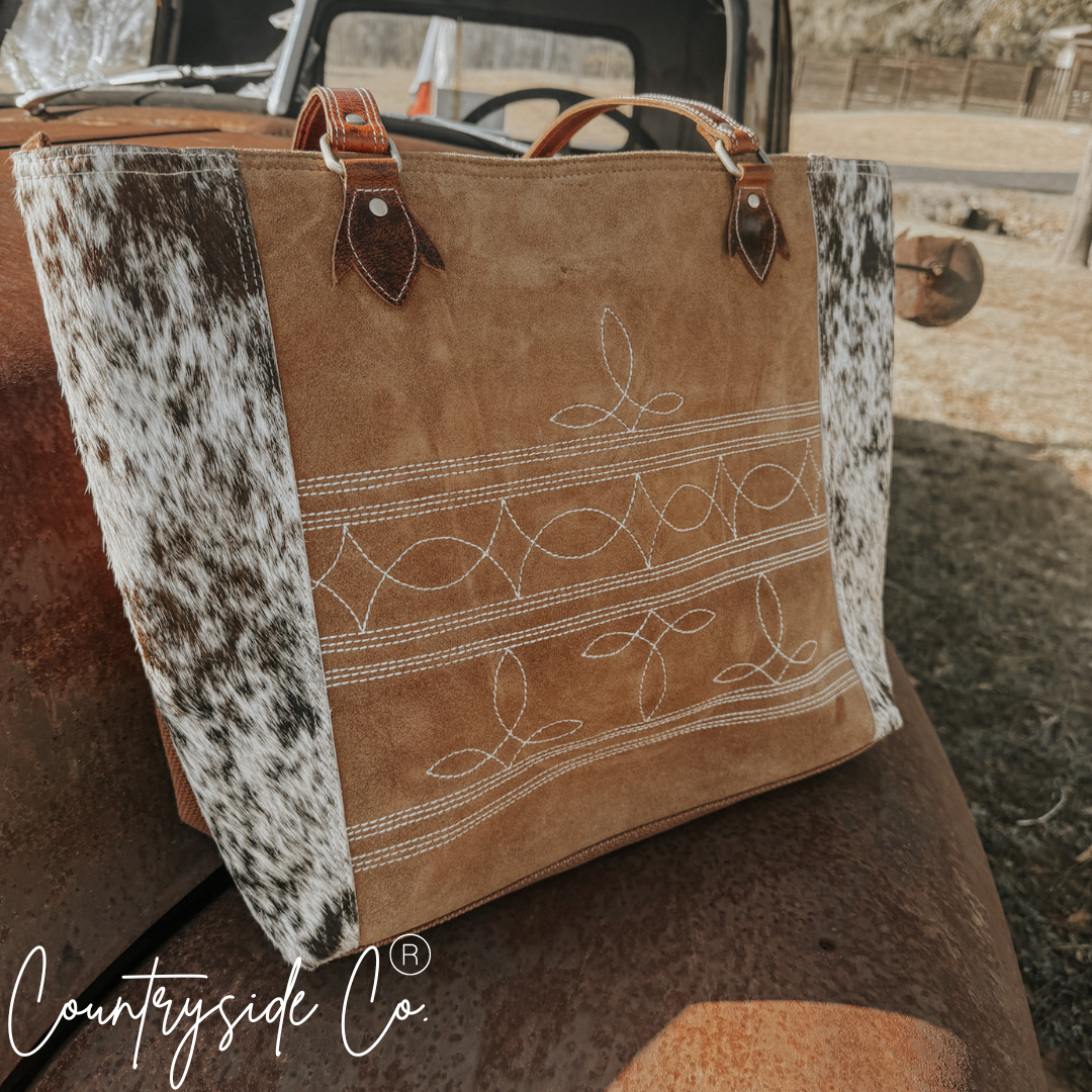 Durango Cowhide Boot Stitch Carry All Overnight Bag