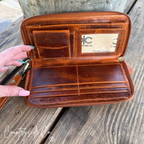 Laney Tooled Leather Wallet Wristlet