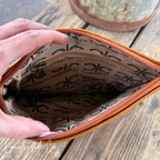 Checkered Cowhide XL Wristlet - Make Up Bag Wristlet