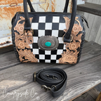 Anastasia Tooled Leather Checkered Speedy Bag