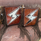 Bronco Bolt Tooled Leather Handbag