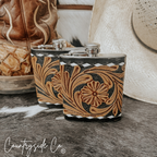 Legend Tooled  Leather Flask