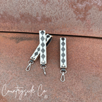 Checkered Leather Keychain Wristlet