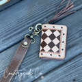 The Saddle Bum Checkered Mini Wallet Keychain