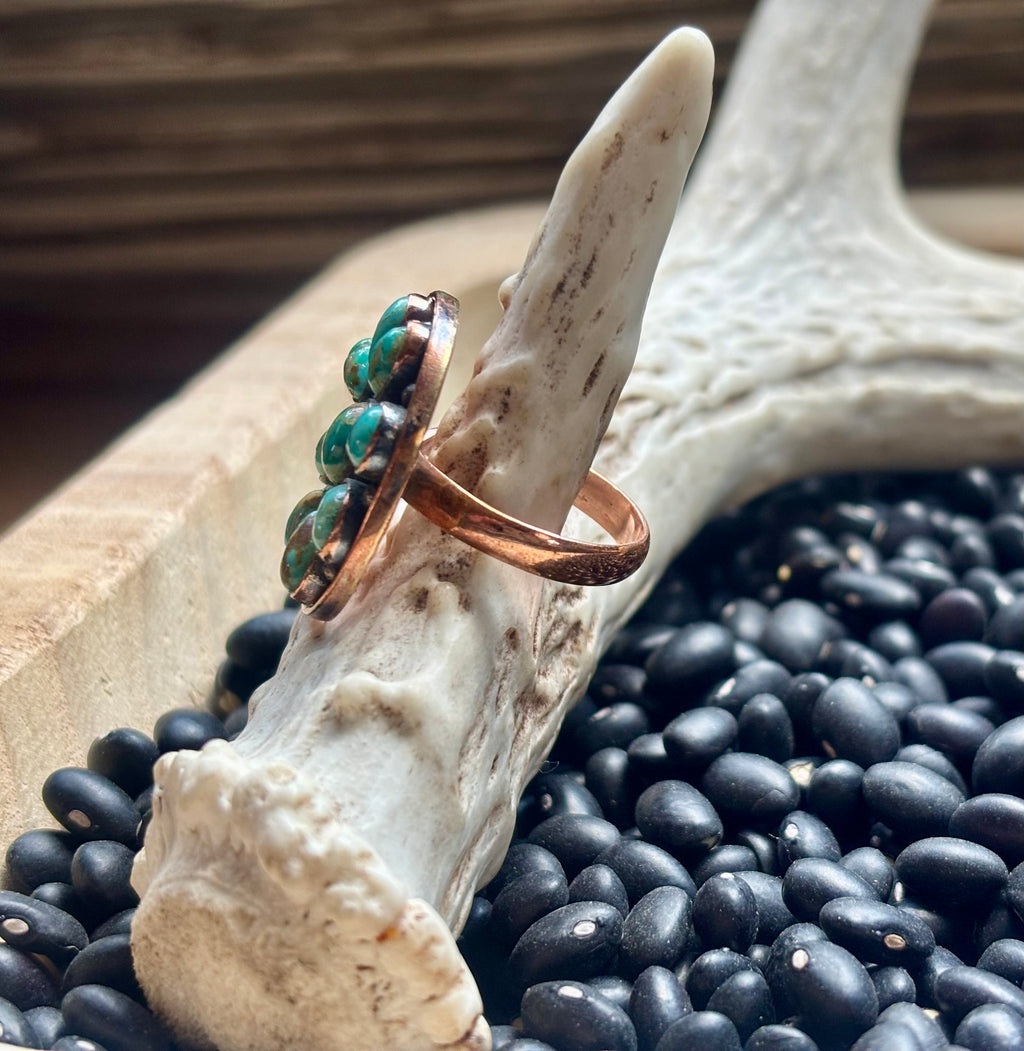 Mixed Stone Copper Adjustable Ring