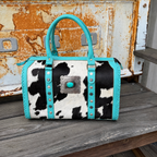 Cowhide Turquoise Concho Speedy Bag