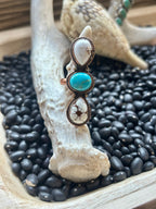 Wild Horse & Turquoise Copper Adjustable Ring
