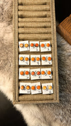 ORANGE SPINY OYSTER EARRINGS BY ESTHER WHITE