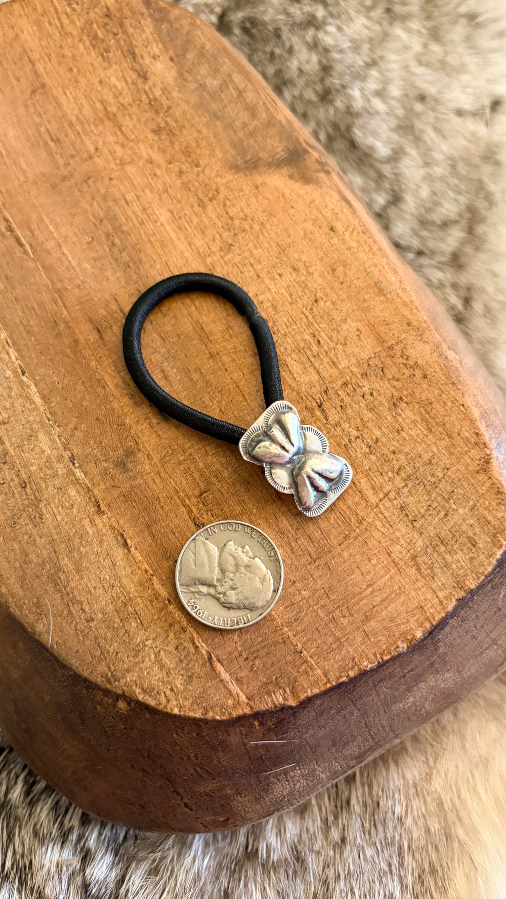 BOW TIE CONCHO HAIR TIE BY JOAN BEGAY