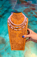 Jaci PINK Glass Bead & Sterling Silver Pearl Necklace — Pick Your Favorite
