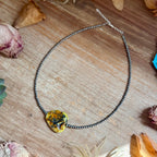 3mm Sterling Silver Pearl & Palomino Variscite Necklace
