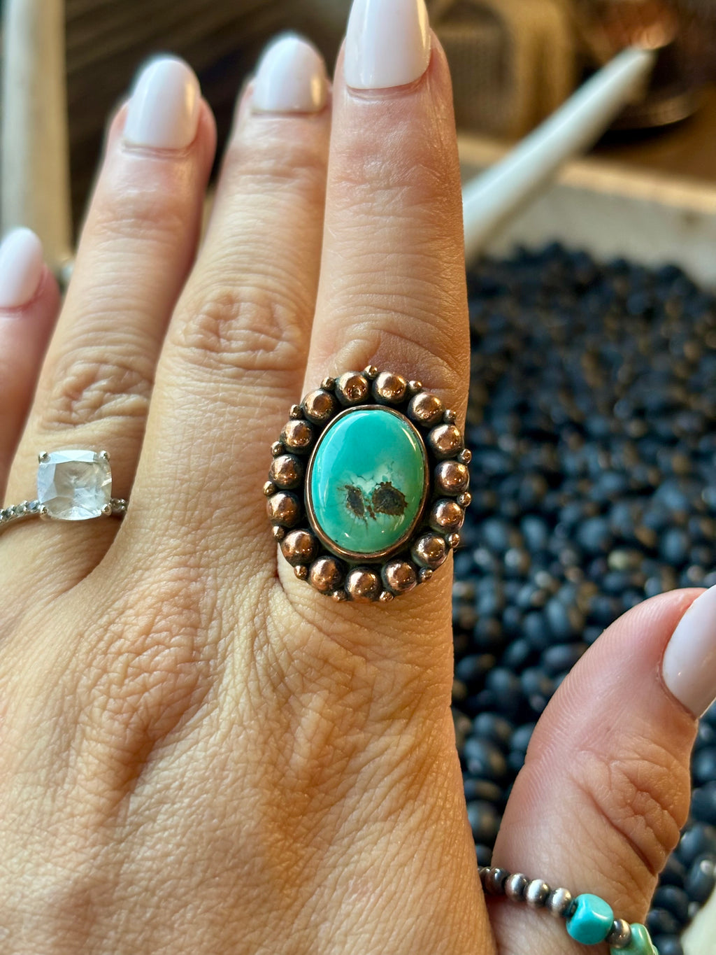Tibetan Turquoise Copper Adjustable Ring