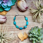 Bright Blue Turquoise Bracelet – 6 1/4"  – Large Oval