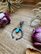 Naja Pendant with Golden Hill Turquoise – Option 2 – Sterling Silver – Native Made by KB – Fits 8mm