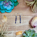 Blue Lapis Cube Dangle Earrings