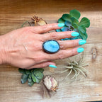 MJ Ring Oval Blue Larimar Sterling Silver