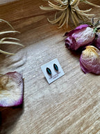 Mini Inlay Earrings – Kingman Turquoise – Sterling Silver – Zuni Made