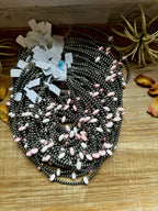 15 Inch Pink Conch Saucer Necklace and Sterling Silver Beads