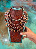Jaci Fall Collection Four-Necklace Turquoise & Orange Spiny Oyster Stack