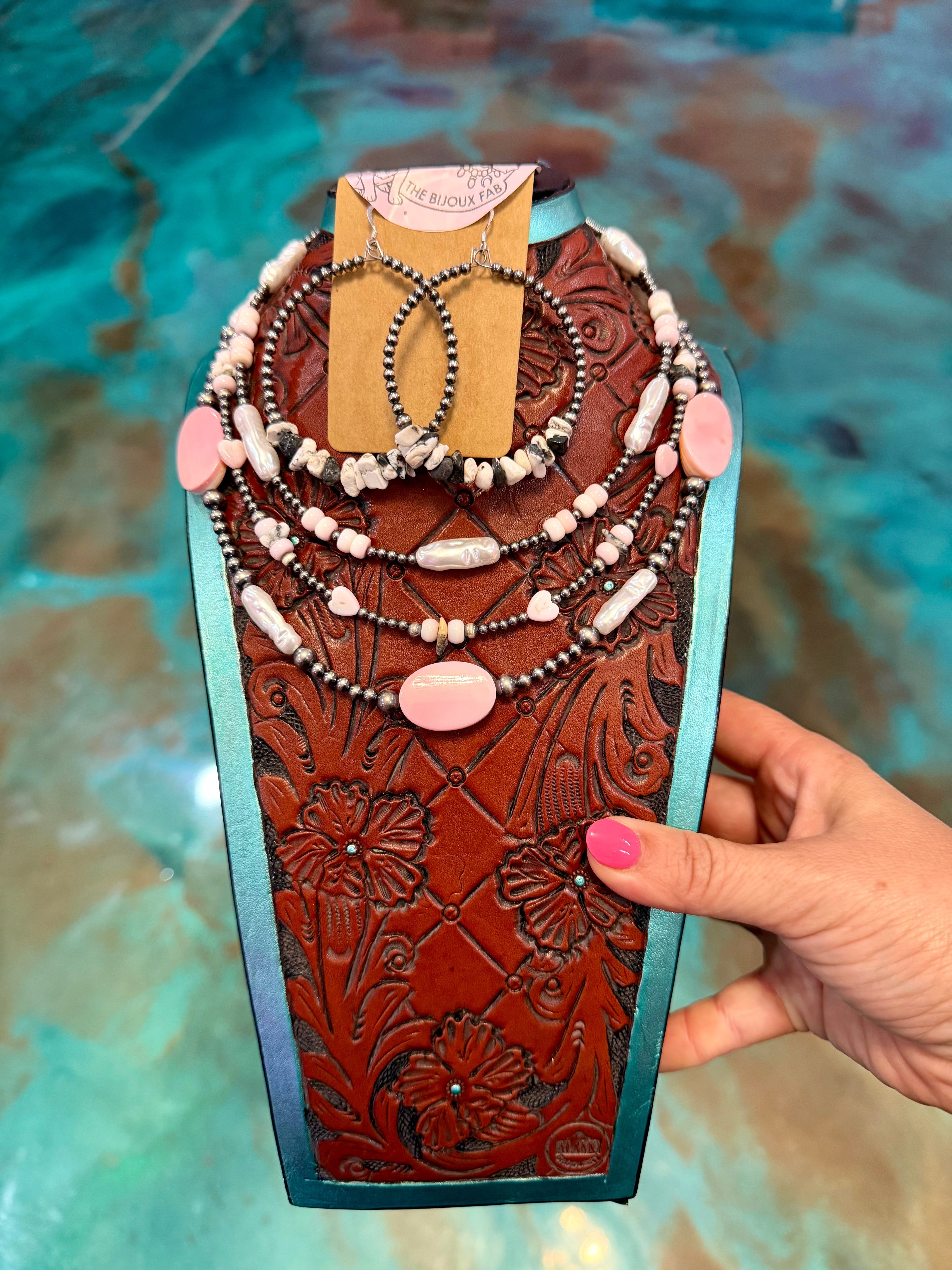 Jaci Collection – Pink Conch, White Buffalo & Pearl Jewelry
