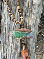 Chrysoprase Verde and Sandstone necklace