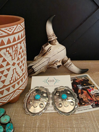 JIMMIE JAMES JR CONCHO TURQUOISE STUD EARRINGS