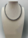 8mm Sterling Pearl Necklace — 18 inch
