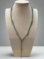 Graduated Sterling Pearl Lariat Necklace — 18 inch (with 4 inch drop, 4-5-6-8mm graduated)