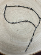 Graduated Sterling Pearl Lariat Necklace — 18 inch (with 4 inch drop, 4-5-6-8mm graduated)
